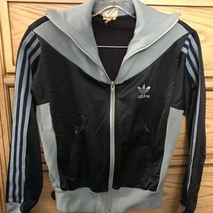 Rare Vintage 70s Adidas Jacket Blue Small